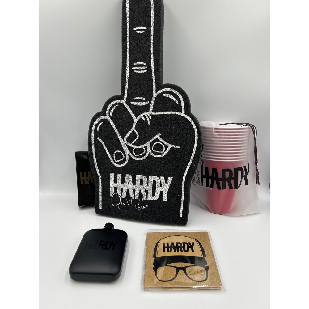 HARDY Quit Tour Foam Finger Flask Cups Sticker Hat Gift Set‎